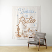 Bewerkbaar Cowboy Party Tapestry Wandkleed (In situ)