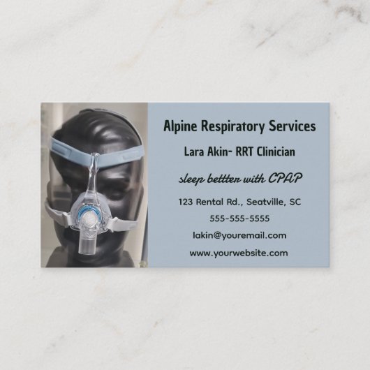Bewerkbaar CPAP respiratory services Visitekaartje (Voorkant)