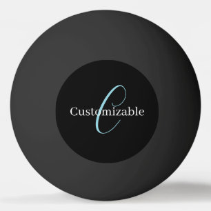 Bewerkbaar Cursief Schrift Monogram Zwart Blauw Wi Pingpongballen