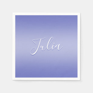 Bewerkbaar Cursief Schrift Wit & Paarse Violet Servet