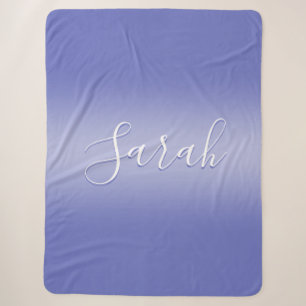 Bewerkbaar Cursief Schrift Wit & Paarse Violet Sherpa Deken