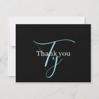 Bewerkbaar Cursief Script Monogram Zwart Blauw Wit