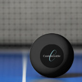 Bewerkbaar Cursief Script Monogram Zwart Blauw Wit Pingpongballen (Net)