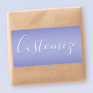 Bewerkbaar cursief script Wit & Paarse Violet Etiket