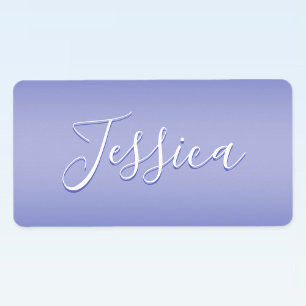 Bewerkbaar cursief script Wit & Paarse Violet Etiket