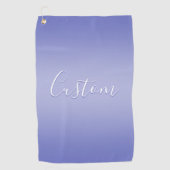 Bewerkbaar cursief script | Wit & Paarse Violet Golfhanddoek (Voorkant)