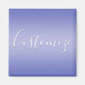 Bewerkbaar cursief script | Wit & Paarse Violet Magneet (Voorkant)