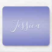 Bewerkbaar cursief script | Wit & Paarse Violet Muismat (Voorkant)