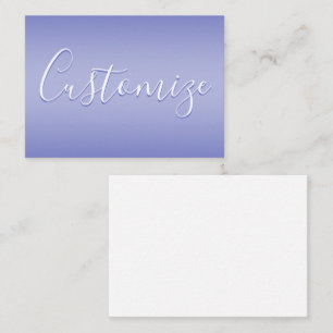 Bewerkbaar cursief script Wit & Paarse Violet Notitiekaartje