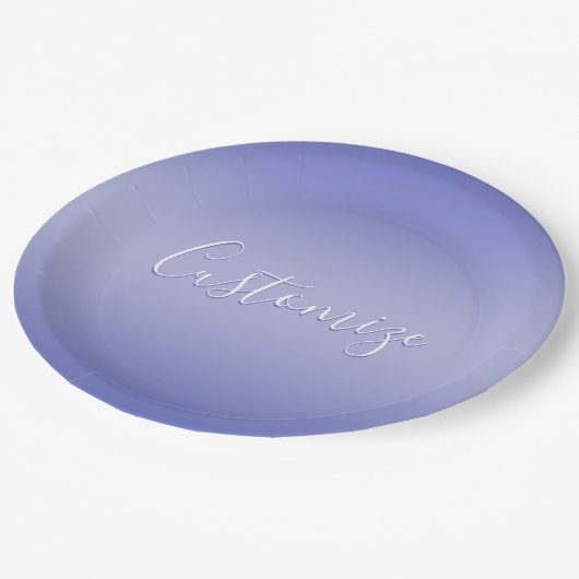 Bewerkbaar cursief script | Wit & Paarse Violet Papieren Bordje (Gekanteld)