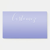 Bewerkbaar cursief script | Wit & Paarse Violet Post-it® Notes (Voorkant)