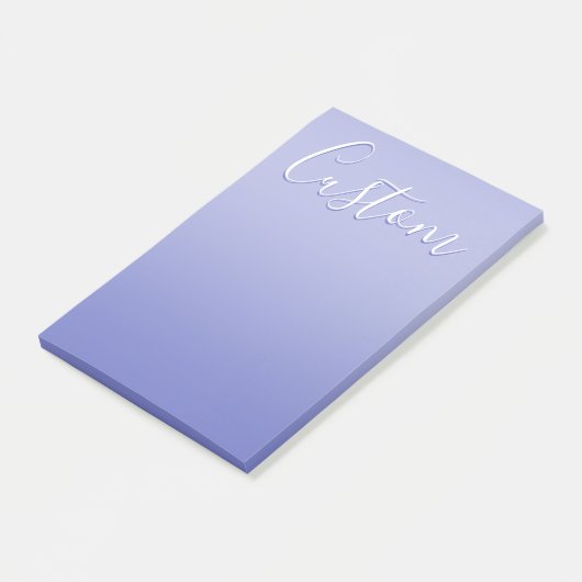 Bewerkbaar cursief script | Wit & Paarse Violet Post-it® Notes (Schuin)
