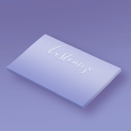 Bewerkbaar cursief script | Wit & Paarse Violet Post-it® Notes