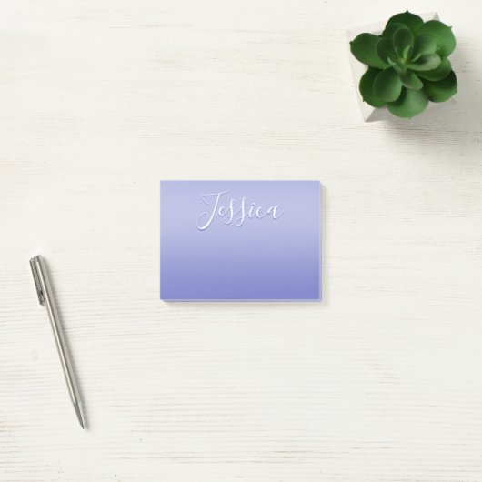Bewerkbaar cursief script | Wit & Paarse Violet Post-it® Notes (Kantoor)