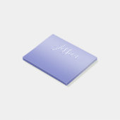 Bewerkbaar cursief script | Wit & Paarse Violet Post-it® Notes (Schuin)