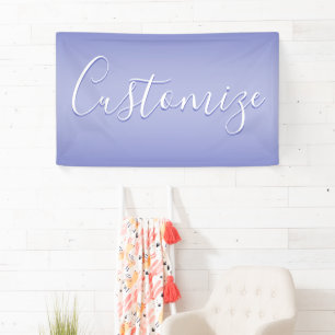 Bewerkbaar cursief script Wit & Paarse Violet Spandoek