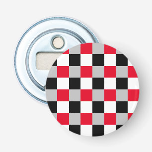 Bewerkbaar dambordpatroon button flesopener