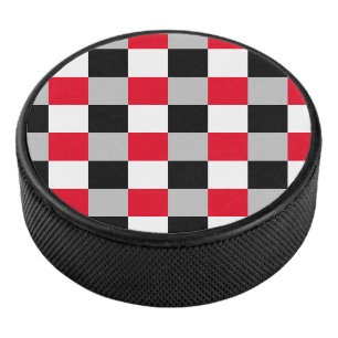 Bewerkbaar dambordpatroon hockey puck