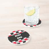 Bewerkbaar dambordpatroon zandsteen onderzetter (Zijkant)