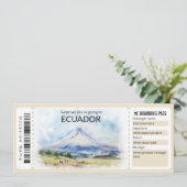 Bewerkbaar Ecuador Vliegticket, Ecuador Trip Kaart (Staand voorkant)