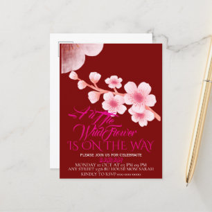 Bewerkbaar Een beetje Wildflower Baby shower Invit Aankondigingskaart