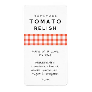 Bewerkbaar etiket voor zelfgemaakte tomatenchutney