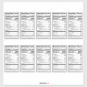 Bewerkbaar FDA-compatibel aangepast voedingsvoedse Sticker (Vel)