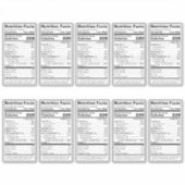 Bewerkbaar FDA-compatibel aangepast voedingsvoedse Sticker (Voorkant)