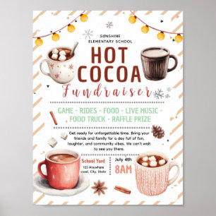 Bewerkbaar flyer voor hete chocolade fondsenwervin poster