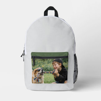 Bewerkbaar foto-avontuurontwerp voor honden bedrukte rugzak