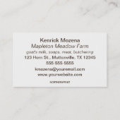 Bewerkbaar Geitenboer Slachter Visitekaartje (Achterkant)