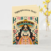 Bewerkbaar Gelukkige Quinceañera Kaart (Gele Bloem)