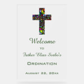 Bewerkbaar Glas in lood Cross Religious Event Acryl Bord (Voorkant)