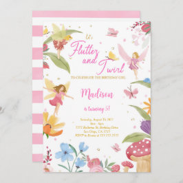 Bewerkbaar Golden Fairy Verjaardagsfeest Kaart