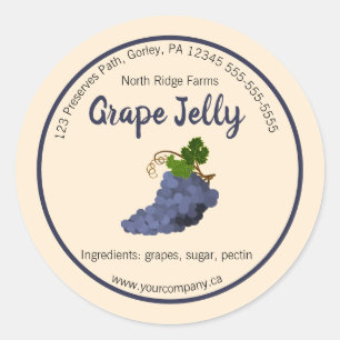 Bewerkbaar Grape Jelly Label