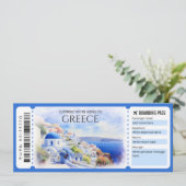 Bewerkbaar Griekenland Boarding Pass Vliegticket Kaart (Staand voorkant)