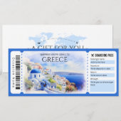 Bewerkbaar Griekenland Boarding Pass Vliegticket Kaart (Voorkant / Achterkant)
