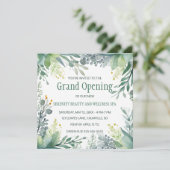 Bewerkbaar groen groot openingsfeest kaart (Staand voorkant)