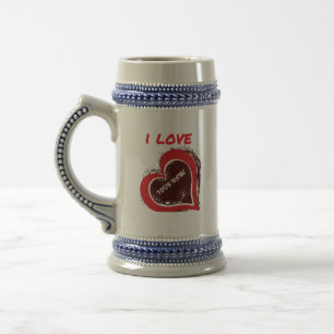 Bewerkbaar Grunge Hart Liefde Design – Voeg Uw Tek Bierpul