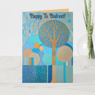Bewerkbaar Happy Tu Bishvat Kaart