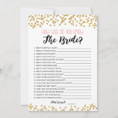 Bewerkbaar Hoe goed ken je de Bride game Kaart (Voorkant)