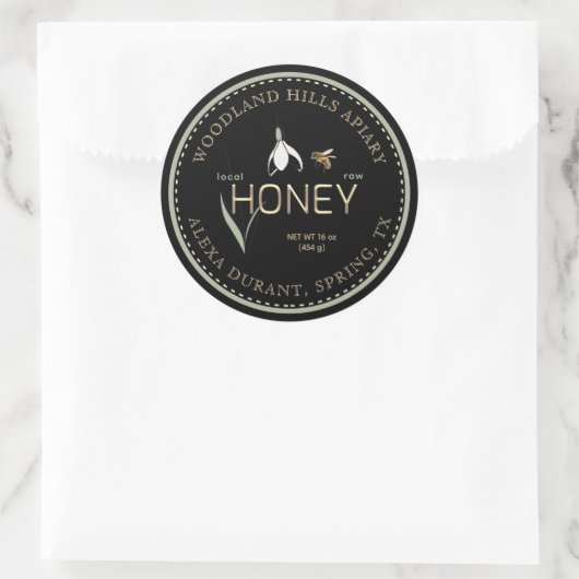 Bewerkbaar Honey Label Spring Black Snowdrop Bloem (Tas)