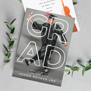 Bewerkbaar hoog Afstuderen   Moderne foto Aankondiging