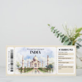 Bewerkbaar India Boarding Pass Vliegticket Kaart (Staand voorkant)