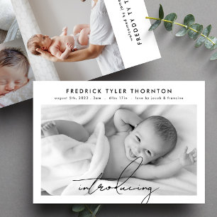 Bewerkbaar Introductie Collage Foto baby Geboorte Aankondiging