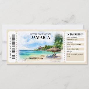 Bewerkbaar Jamaica Boarding Pass Vliegticket Kaart
