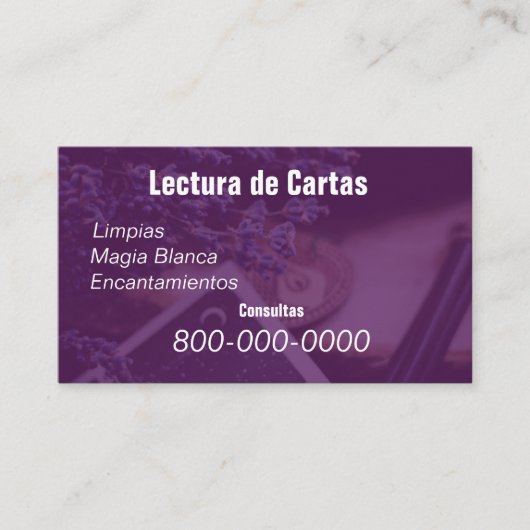 Bewerkbaar, kaartlezen service, Tarot , Magie enz. Visitekaartje (Voorkant)