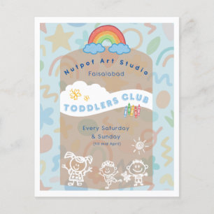 Bewerkbaar kinderfolder! Schattig en esthetisch Flyer