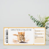 Bewerkbaar kitten cadeaubon voor kattenliefhebber kaart (Staand voorkant)