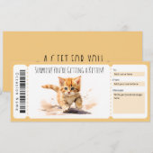 Bewerkbaar kitten cadeaubon voor kattenliefhebber kaart (Voorkant / Achterkant)